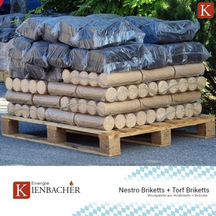 500Kg Briketts = 250Kg Nestro Holzbriketts + 250Kg Torfbriketts Biokohle Brenn Rekord Kamin Ofen Heiz Holz Kohle Brikett Gluthalter |