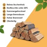 Brennholz Buche - Scheitänge 25Cm / 33 Cm - 1,6 SRM/ 1RM - 1 Palette - Für Kamin, Ofen, Grill, Smoker (Scheitlänge 33 Cm)