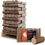 Holzbriketts Nestro XL Red - Hartholzbriketts Palette 300 Kg (30X10 Kg) - Premium Briketts Für Kamin, Heizkessel & Ofen - Hoher Heizwert, Geringer Aschegehalt & Maximale Energieausbeute