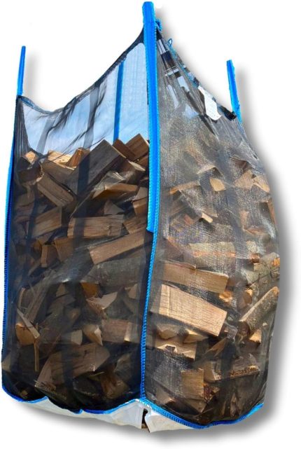 Dm-Folien Holz Big Bag 100X100X160Cm I 10 Stück I SWL 1.000 Kg I Robuster Big Bag Holz Mit Netzgewebe & Sternenboden I Big Packs Für Brennholz I Stabil & Wiederverwendbar