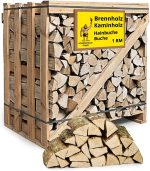 Brennholz Kaminholz Hartholz - 1RM Box 25 Cm Holz Für Kamin Ofen Pizzaofen Grill Smoker Kaminofen Holzofen | 1 Raummeter Feuerholz Buchenholz Auf Palette | Firewood Woodfire