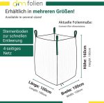 Dm-Folien Holz Big Bag 100X100X160Cm I 10 Stück I SWL 1.000 Kg I Robuster Big Bag Holz Mit Netzgewebe & Sternenboden I Big Packs Für Brennholz I Stabil & Wiederverwendbar
