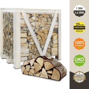 Brennholz Birke Kammerhetrocknet - Scheitänge 25Cm / 33 Cm - 1,6 SRM/ 1RM - 1 Palette - Für Kamin, Ofen, Grill, Smoker (25 Cm)