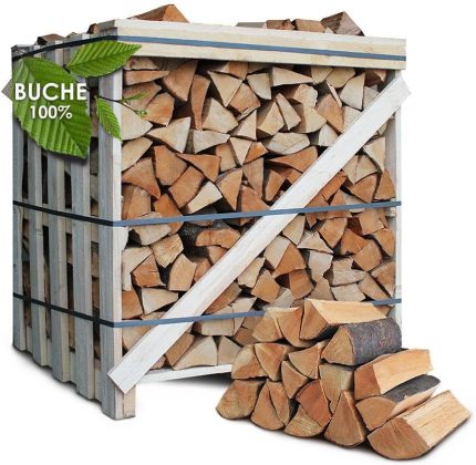 Brennholz Buche - Scheitänge 25Cm / 33 Cm - 1,6 SRM/ 1RM - 1 Palette - Für Kamin, Ofen, Grill, Smoker (Scheitlänge 33 Cm)