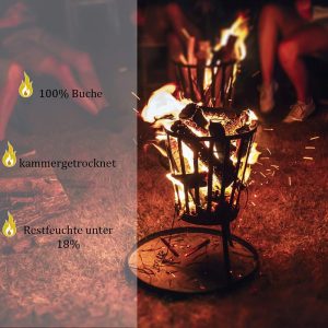 Brennholz Buche, Kaminholz Mit Rinde, Buchenholz, Feuerholz Für Ofen, Kamin, Kaminofen, Feuerschale, Grill, Holzscheite 25 Cm, Getrocknet