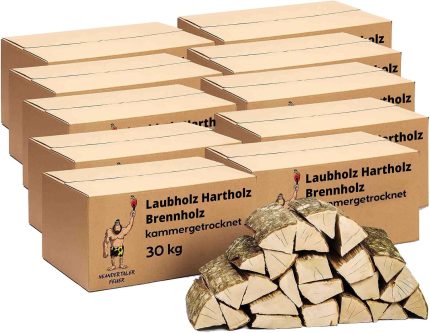 300 Kg Brennholz Feuerholz - Grillholz 25 Cm Holz Für Feuerschale Grill Pizzaofen Smoker Lagerfeuer | Räucherholz Hartholz Woodfire Dekoholz Kaminholz Laubholz
