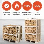 Brennholz Birke Mit Weniger Als 18% Feuchtigkeit Palette - Perfekt Für Ofen, Feuerschale, Kamin, Kaminofen - Premium Qualität Sauberes Und Trockenes Kaminholz/Feuerholz