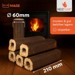 Paligo Heizfuxx Pinikay Wood Briquettes, Hardwood, Octagon, Chimney, Oven, Firewood, Heating Briquettes 10kg x 96 Packages 960kg / 1 palette – Bild 4