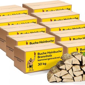 Brennholz Feuerholz Buche - Grillholz 25 Cm 300 Kg Holz Für Feuerschale Grill Pizzaofen Smoker Lagerfeuer | Räucherholz Hartholz Woodfire Dekoholz Laubholz