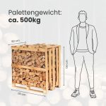 Brennholz Buche Palette 1RM 30 Cm - Kammergetrocknet, Sauber & Schädlingsfrei - Feuerholz 20% Restfeuchte Für Kamin, Grill, Ofen, Feuerschale - Buchenholz Raummeter Mit Lieferung