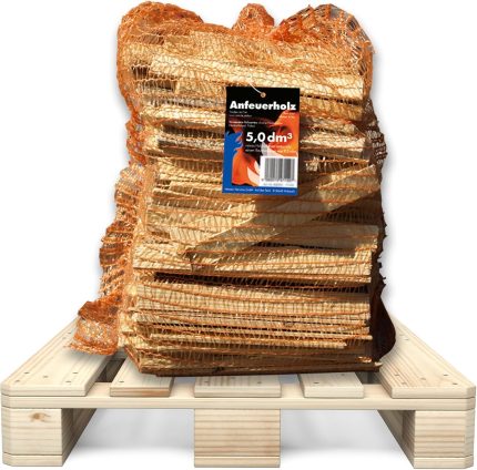 Anfeuerholz Im 5,0 Dm³ Netz 96 STK. - Eignet Sich Ideal Zum Anfeuern Von Holzbriketts Oder Brennholz in Ihrem Kamin Oder Ofen.