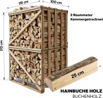 Brennholz Kaminholz Hartholz - 2RM Box 25 Cm Holz Für Kamin Ofen Pizzaofen Grill Smoker Kaminofen Holzofen | 2 Raummeter Feuerholz Buchenholz Auf Palette | Firewood Woodfire