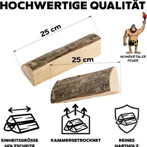 Brennholz Feuerholz Buche - Grillholz 25 Cm 300 Kg Holz Für Feuerschale Grill Pizzaofen Smoker Lagerfeuer | Räucherholz Hartholz Woodfire Dekoholz Laubholz