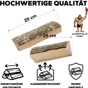 300 Kg Brennholz Feuerholz - Grillholz 25 Cm Holz Für Feuerschale Grill Pizzaofen Smoker Lagerfeuer | Räucherholz Hartholz Woodfire Dekoholz Kaminholz Laubholz