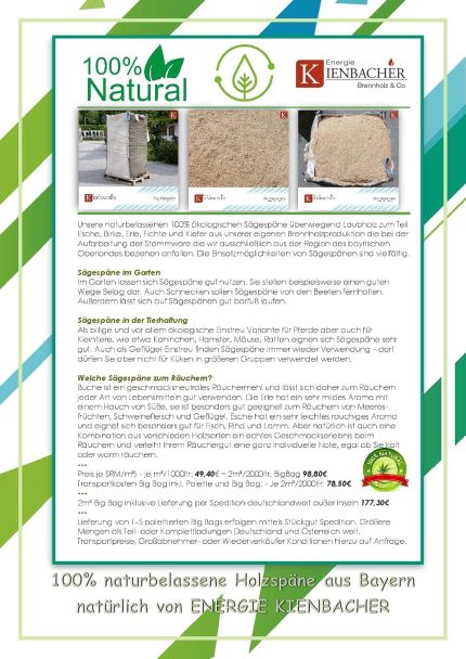 2000L Sägespäne Im Bigbag Einstreu Späne Kleintiereinstreu Pferdeeinstreu Tiereinstreu Streu Sägemehl Räucherspäne ( BRENNHOLZ, BRIKETTS & CO)