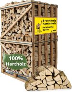 Brennholz Kaminholz Hartholz - 2RM Box 25 Cm Holz Für Kamin Ofen Pizzaofen Grill Smoker Kaminofen Holzofen | 2 Raummeter Feuerholz Buchenholz Auf Palette | Firewood Woodfire