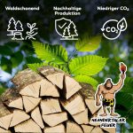 Brennholz Kaminholz Hartholz - 2RM Box 25 Cm Holz Für Kamin Ofen Pizzaofen Grill Smoker Kaminofen Holzofen | 2 Raummeter Feuerholz Buchenholz Auf Palette | Firewood Woodfire
