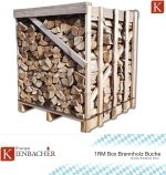 1 Box Brennholz 1 RM Box Buchenbrennholz 33Cm Trocken Kaminholz Feuerholz Scheitholz Buche Feuerschale Lagerfeuer Pizzaofen | Boxenmaß Ca.106X100X104Cm | 1 Box |  (1)