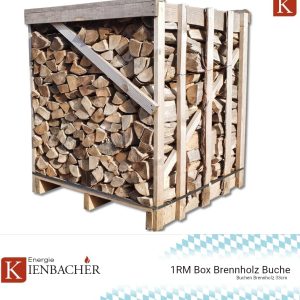 1 Box Brennholz 1 RM Box Buchenbrennholz 33Cm Trocken Kaminholz Feuerholz Scheitholz Buche Feuerschale Lagerfeuer Pizzaofen | Boxenmaß Ca.106X100X104Cm | 1 Box |  (1)