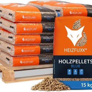 Holzpellets Blue Palette 300 Kg (20 X 15 Kg) - 6Mm Weichholz Pellets Mit Hohem Heizwert & Geringem Ascheanteil - Premium Heizpellets Als Sackware Für Feuerrohr, Kamin, Ofen Oder Grill