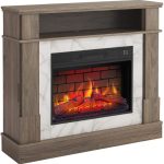 Elektrokamin for Living AF23BS G, Ziegeleffekt, Elektrischer Standkamin Mit Heizung 1800 W, Realistischer 3D-Flammeneffekt, Led-Beleuchtung, Fernbedienung, Timer, Thermostat, Knistereffekt