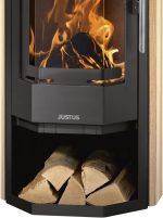 Usedom 5 Kaminofen Stahl Schwarz Mit Sandsteinverkleidung 5,5 Kw Nennleistung Prismaglas Scheibenspülung Holzfach Bauart 1 Rauchrohr 150 Mm