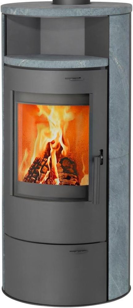 Kaminofen München, Naturstein, 7 Kw, Dauerbrand, Automatik Grau