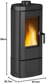 Kaminofen Candy 4.0 - Gusseisen, Schwarz, Holz, 6,2 Kw, 177 M³, 85,1% Effizienz, 89 X 40 X 40 Cm