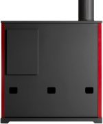 EEK A+ Kaminofen Mit Backfach Und Herdplatte Perfect Eco Lux Schwarz Rechts Holzofen 7 Kw Kamin Ofen Holz Werkstattofen Hüttenofen Heizofen Gartenofen, L