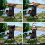 3-In-1-Raketenöfen Mit Grillrost, Grillrost Und Topf-Kochständer, Robuste Holzöfen Zum Kochen, Camping-Holzofen-Set Für Off-Grid-Versorgung, Outdoor-Grillveranstaltung