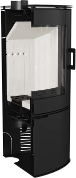 KRATKI Stahlofen AB-2 | 10 Kw | RRØ 150 Mm | Holzofen 105,2 X 76,1 X 46 Cm | Stahlofen Mit Verglasung | Erfüllt Die Norme Bimschv Stufe 2, 15A B-VG | Kaminofen Ideal Für Jede Wohnung & Zuhause