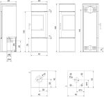 KRATKI Stahlofen Thor | 8 Kw | RRØ 150 Mm | Holzofen 130,8 X 45,2 X 45,2 Cm | Mit Verglasung | Erfüllt Die Norme Bimschv Stufe 2, 15A B-VG | Ideal Für Normales Zuhause & Mit Rekuperation-System