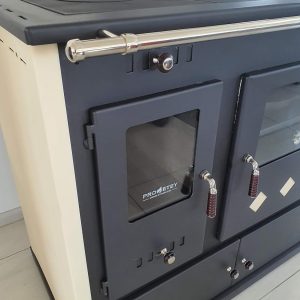 Kaminofen Mit Backfach Und Herdplatte Practik Lux Holzofen 9,5 Kw Kamin Ofen Dauerbrandofen Werkstattofen Schwedenofen Hüttenofen Heizofen