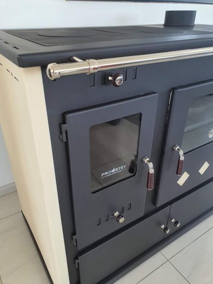Kaminofen Mit Backfach Und Herdplatte Practik Lux Holzofen 9,5 Kw Kamin Ofen Dauerbrandofen Werkstattofen Schwedenofen Hüttenofen Heizofen