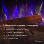 GLOW FIRE Kaminofen Portia Mit Realistischem 3D E-Motion Led-Feuer - Stand-Elektrokamin Mit Heizung Und Kaminfeuer, Knistereffekt & Timer, Max. 1500 W, 140X100X45, Weiß