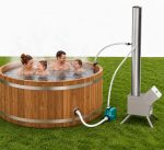 ECOPOOLTECH Wärmepumpe Poolheizung Holz, Holzbefeuerte Wärmepumpe, Ideal Für Freien Kleine Schwimmbäder Und Whirlpools, Kontinuierliche Holzbefeuerte Heizung