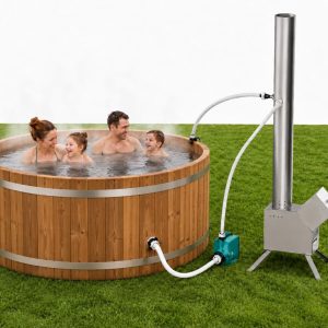 ECOPOOLTECH Wärmepumpe Poolheizung Holz, Holzbefeuerte Wärmepumpe, Ideal Für Freien Kleine Schwimmbäder Und Whirlpools, Kontinuierliche Holzbefeuerte Heizung
