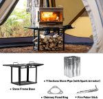 Camping Zeltofen Holzofen, Dweller Ultra 3 Edelstahl Holzofen Und Aufbewahrungsboden Zum Kochen, Heizen (Mit 3 Gläsern)