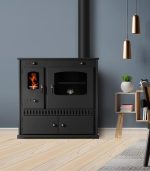EEK A+ Kaminofen Mit Backfach Und Herdplatte Perfect Eco Schwarz Holzofen 7 Kw Kamin Ofen Holz Werkstattofen Hüttenofen Heizofen Gartenofen