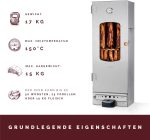 KAISER COMPANY '100' Hochwertiger Elektrischer Räucherofen/Räucherschrank Aus Edelstahl I Tragbarer Smoker 110 Cm I Passen Bis Zu 15Kg Fleisch I 2000W I Mit Zubehör I NICHTROSTEND