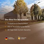 GLOW FIRE Wasserdampf Kamin Mozart (Standkamin) - Elektrokamin Mit Realistischen LED 3D-Flammen, Knistereffekt & Fernbedienung, 110X120X35 Cm - Opti-Myst 600 Elektro Kamin Mit Holz-Deko, Weiß