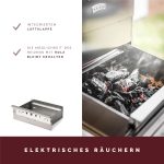 KAISER COMPANY '100' Hochwertiger Räucherofen/Räucherschrank Aus Edelstahl - Holzbefeuerung I Tragbarer Smoker 110 Cm I Perfekt Zum Räuchern I Passen Bis Zu 15Kg Fleisch I Mit Zubehör I NICHTROSTEND