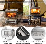 Camping Zeltofen Holzofen, Dweller Ultra 3 Edelstahl Holzofen Und Aufbewahrungsboden Zum Kochen, Heizen (Mit 3 Gläsern)