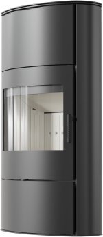 KRATKI Kaminofen Rollo 8 Kw Mit Raumluftunabhängig Ø 150 Mm, Bimschv Stufe 2, EEK A+ - Kaminofen HKI - Schwarz Verkleidung
