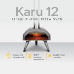 Ooni Karu 12 Pizzaofen – Gas Pizzaofen & Holzofen, Ooni Pizzaofen Für Outdoor – Kocht 30 Cm Pizzen in 60 Sekunden - Tragbarer Pizza Oven
