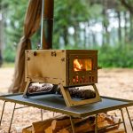 Camping Holzofen Titanofen, Ti Mini 0,6 Tragbarer, Leichter Heißzeltofen Zum Wandern, Kochen, Heizen (Ofenrohr 6,56 Fuß/2 M)