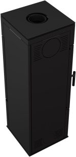 KRATKI Thor Schwarz Holzofen, Freistehend, Bimschv 2-Konform, 8 Kw, Thermische Effizienz, 83%, Staubauslass, 150 Mm, Stahl Und Dekoratives Glas, Gerade Verglasung, EEK A+ Kaminofen