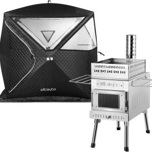 WILLOWYBE Portables Outdoor-Sauna-Set Mit Saunazelt Und Holzofen – Für Trockensauna Und Kochen Mit Familie Und Freunden