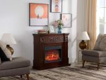Elektrokamin Toscana AF23BS, Elektrischer Standkamin Mit Heizung 1800 W, Realistischer Flammeneffekt, Led-Beleuchtung, Fernbedienung, Timer, Thermostat, Knistereffekt, MDF, Russet