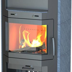 Kaminofen Bali Max – Kompaktes Design Prismatische Sichtscheibe 8 Kw Leistung Bimschv Stufe 2 Specksteinverkleidung 81% Wirkungsgrad